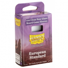 DRAGON SHIELD BOARD GAME SLEEVES CLEAR NONGLARE EUROPEAN STANDARD 59X92 MM
